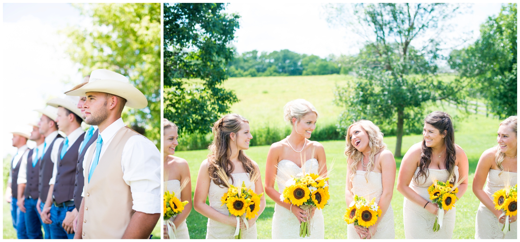 Summer_Country_Wedding_Sunflowers_Red_Chevy_Truck_Red_Barn_Farm_Outdoor_Smoker_Lace_Cowboy_Hat_Country_Wedding_Inspiration_Weston_Missouri