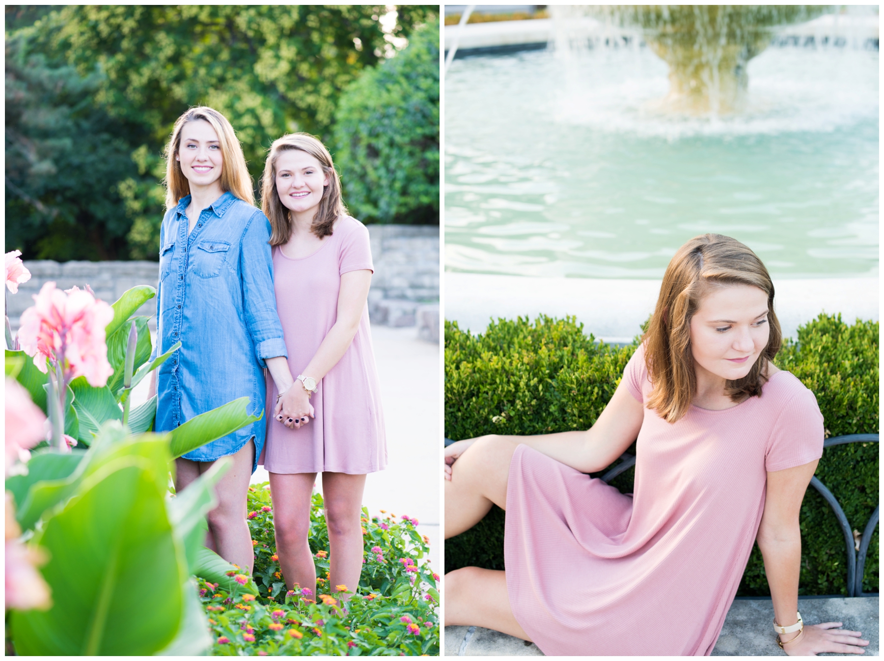 Sister-photoshoot-loose-park-kansas-city-with-flower-and-dog