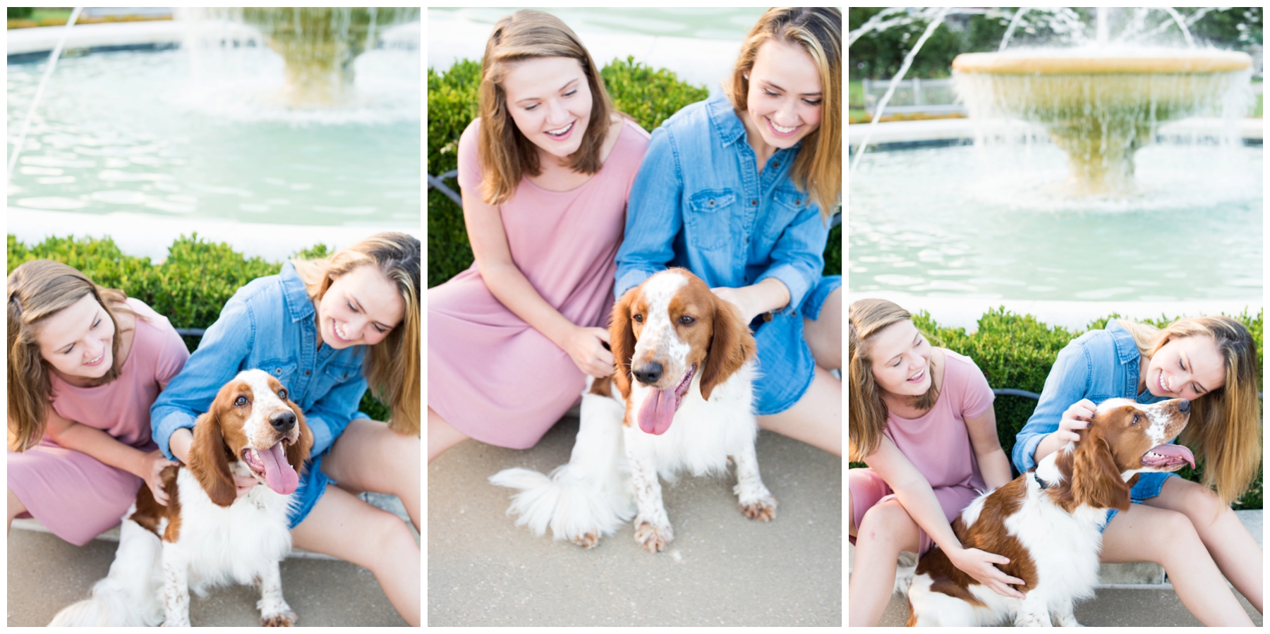 Sister-photoshoot-loose-park-kansas-city-with-flower-and-dog